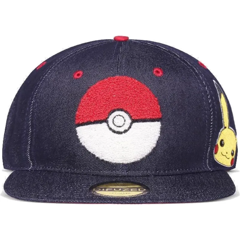 bla-jeans-platt-keps-snapback-poke-ball-pikachu-pokemon-fran-difuzed
