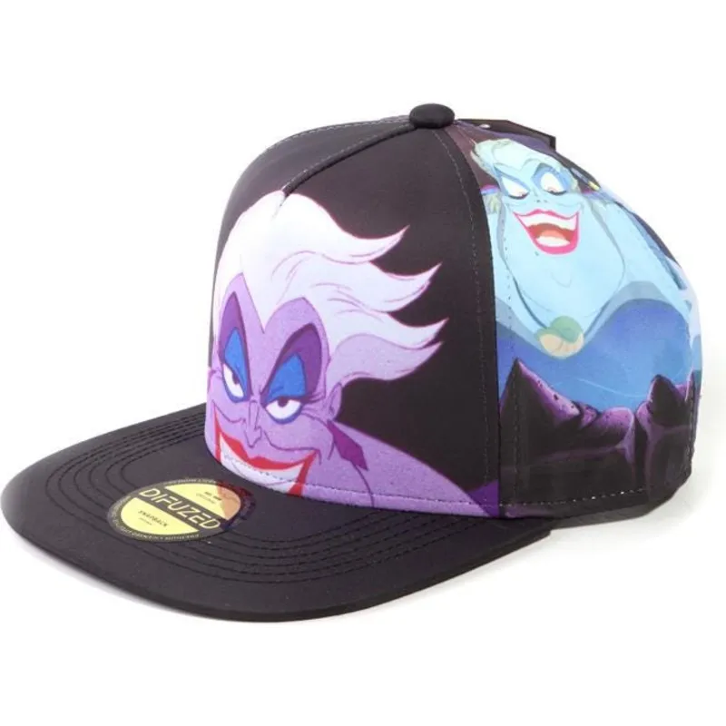 svart-platt-snapback-keps-ursula-lilla-sjojungfrun-disney-fran-difuzed