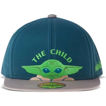 Blå och grå platt snapback-keps för barn Grogu Baby Yoda The Child The Mandalorian Star Wars från Difuzed