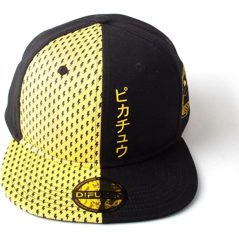 svart-och-gul-platt-snapback-keps-pikachu-block-pokemon-fran-difuzed