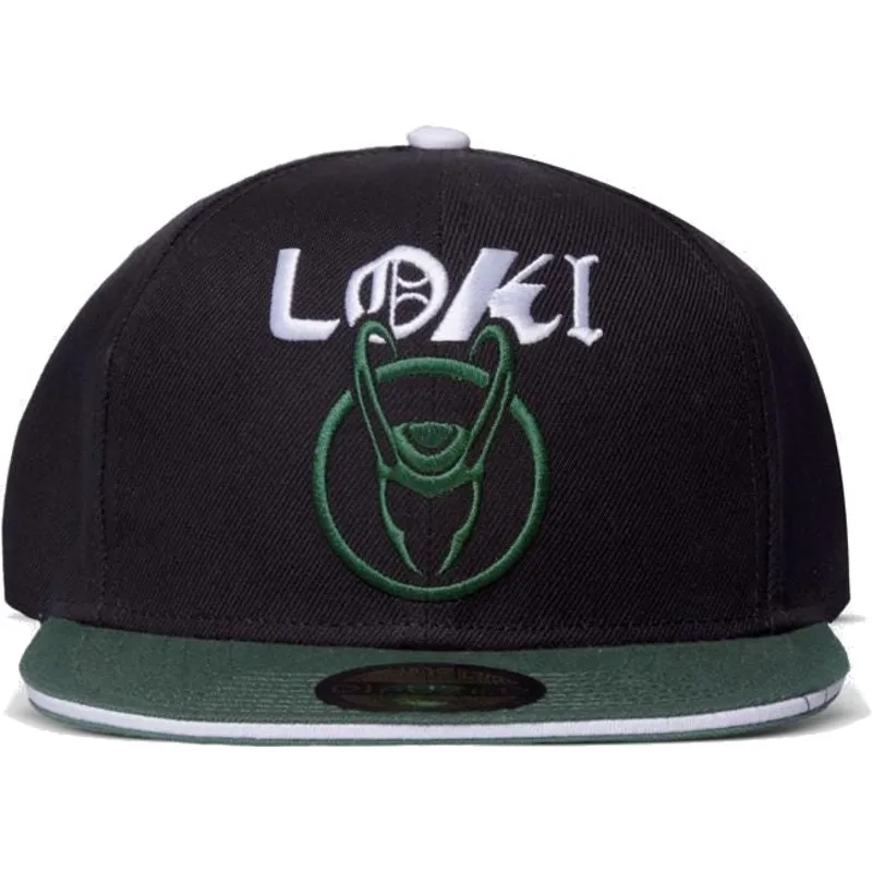 svart-och-gron-platt-snapback-keps-loki-marvel-comics-fran-difuzed