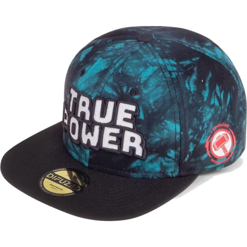 bla-och-svart-platt-snapback-keps-true-power-marvel-comics-fran-difuzed