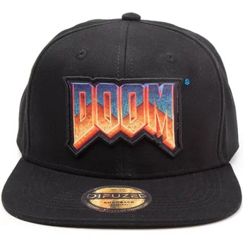 Svart platt snapback-keps med Doom-logotyp från Difuzed