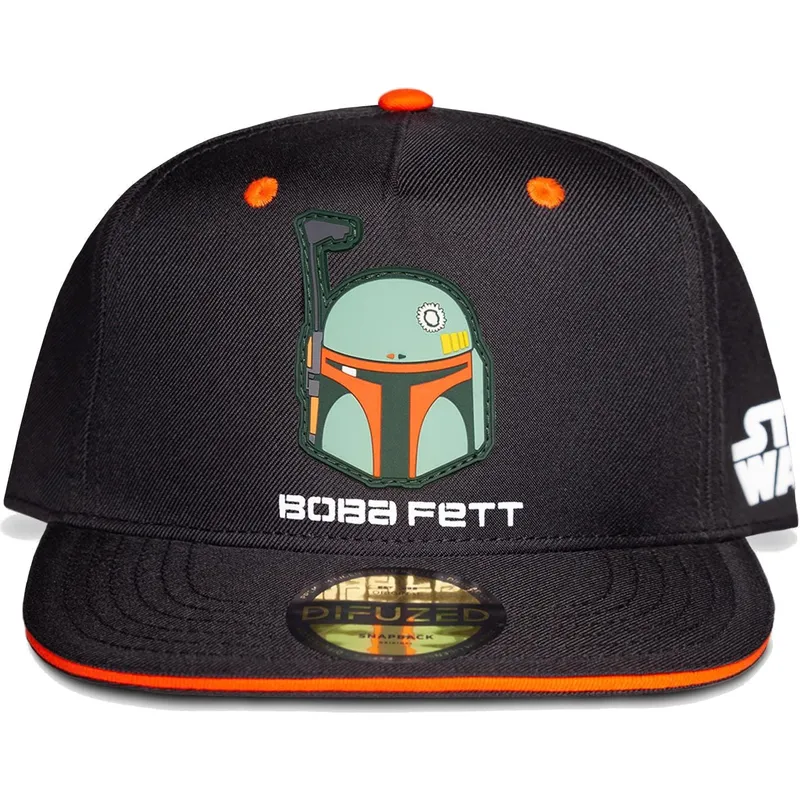 svart-och-orange-platt-snapback-keps-for-barn-boba-fett-bounty-hunter-the-mandalorian-star-wars-fran-difuzed