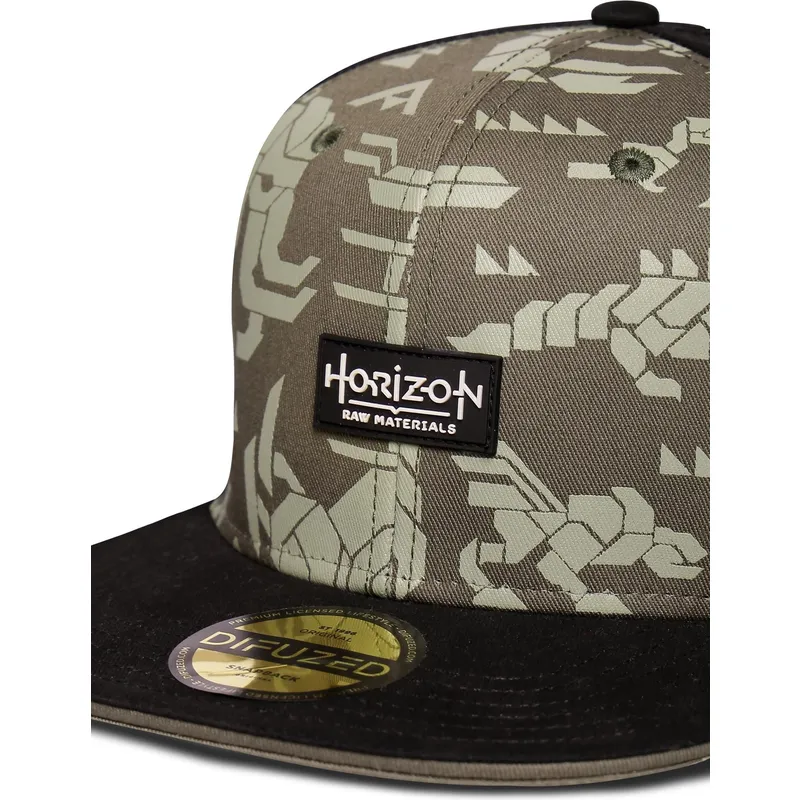 gron-och-svart-platt-snapback-keps-forbidden-west-horizon-fran-difuzed