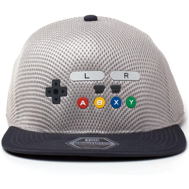 gorra-platt-gra-och-svart-snapback-snes-inspired-seamless-nintendo-fran-difuzed