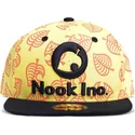 snapbackkeps-gul-och-svart-med-platt-skarm-leaf-logo-nook-inc-animal-crossing-fran-difuzed