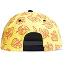 snapbackkeps-gul-och-svart-med-platt-skarm-leaf-logo-nook-inc-animal-crossing-fran-difuzed