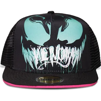 svart-och-rosa-platt-truckerkeps-snapback-for-barn-venom-marvel-comics-fran-difuzed