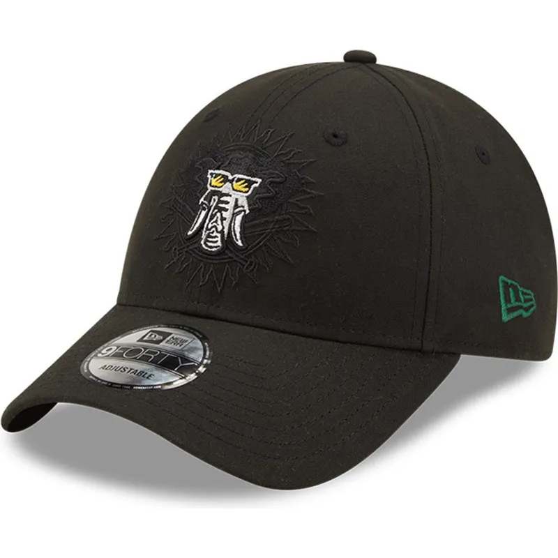 kepsar-curva-svart-snapback-9forty-elemental-fran-oakland-athletics-mlb-av-new-era