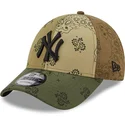kepsar-curva-gron-justerbart-band-9forty-paisley-print-fran-new-york-yankees-mlb-av-new-era