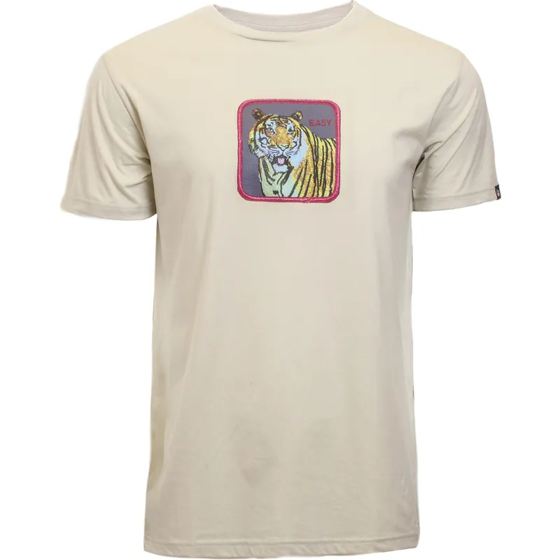 t-shirt-kort-arm-beige-fran-manga-corta-beige-tigre-easy-clawsome-the-farm-the-farm-av-goorin-bros