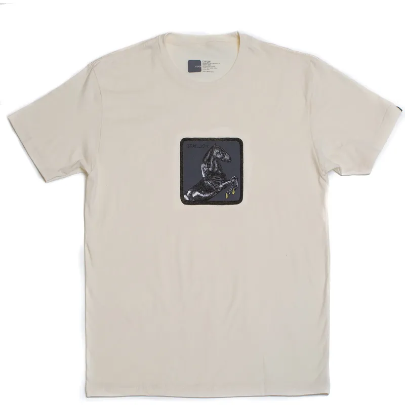 t-shirt-kort-arm-beige-fran-manga-corta-beige-caballo-stallion-very-stable-the-farm-the-farm-av-goorin-bros t-shirt-kort-arm-beige-fran-manga-corta-beige-caballo-stallion-very-stable-the-farm-the-farm-av-goorin-bros