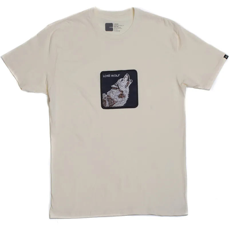 t-shirt-kort-arm-beige-fran-manga-corta-beige-lobo-lone-wolf-lobo-solitario-pawsome-the-farm-the-farm-av-goorin-bros