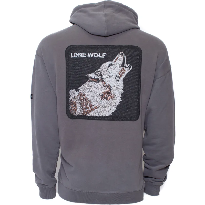 trojor-med-huva-gra-fran-sudadera-con-capucha-gris-lobo-lone-wolf-lobo-solitario-loud-howl-the-farm-the-farm-av-goorin-bros