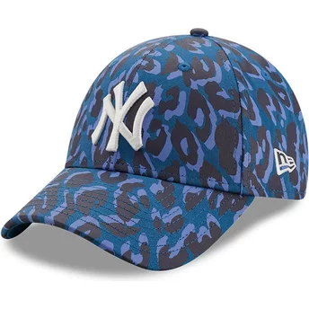 Justerbar 9FORTY All Over Camo blå kamouflagekurva keps från New York Yankees MLB av New Era