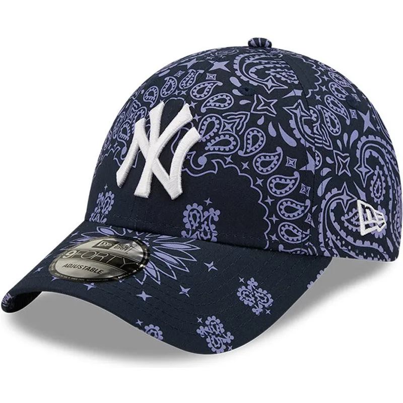 kepsar-curva-marinbla-justerbart-band-9forty-paisley-print-fran-new-york-yankees-mlb-av-new-era