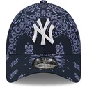 kepsar-curva-marinbla-justerbart-band-9forty-paisley-print-fran-new-york-yankees-mlb-av-new-era