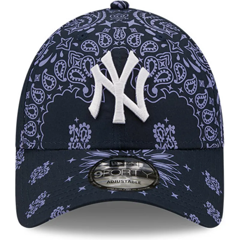 kepsar-curva-marinbla-justerbart-band-9forty-paisley-print-fran-new-york-yankees-mlb-av-new-era