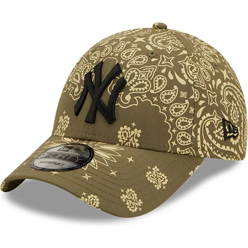kepsar-curva-gron-justerbart-band-9forty-paisley-print-fran-new-york-yankees-mlb-av-new-era