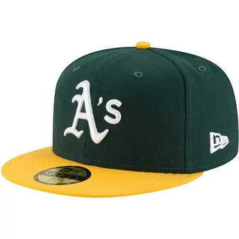 Grön och gul platt keps justerbar 59FIFTY AC Perf från Oakland Athletics MLB av New Era