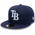 marinbla-platt-keps-justerad-59fifty-ac-perf-fran-tampa-bay-rays-mlb-av-new-era