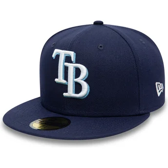 Kepsar platt marinblå justerad 59FIFTY AC Perf från Tampa Bay Rays MLB av New Era