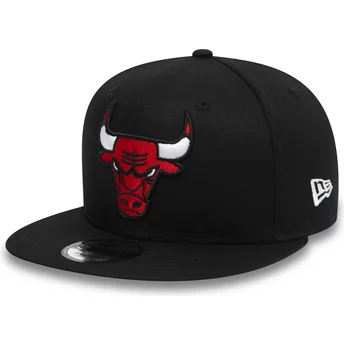 New Era's svarta snapback 9FIFTY med platt skärm från Chicago Bulls NBA