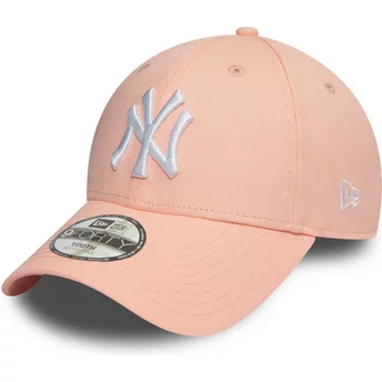 Justerbar rosa böjd keps för pojke 9FORTY League Essential från New York Yankees MLB av New Era