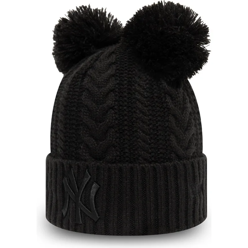 mossor-pompong-svart-doble-knit-cuff-fran-new-york-yankees-mlb-av-new-era
