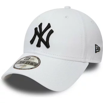 Justerbar vit böjd keps för barn 9FORTY League Essential från New York Yankees MLB av New Era