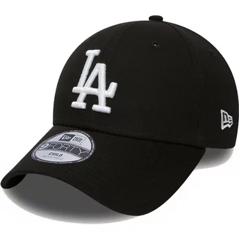 Justerbar svart böjd keps för pojke 9FORTY League Essential från Los Angeles Dodgers MLB av New Era