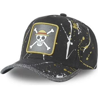 Justerbar svart böjd keps Straw Hat Pirates TAG LOG1 One Piece från Capslab