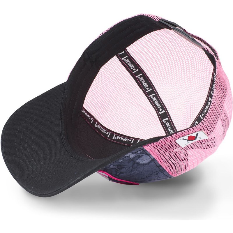 black and pink trucker hat