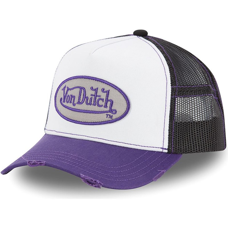 white and purple hats