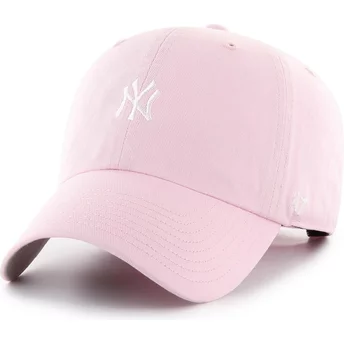 Justerbar rosa böjd keps Clean Up Base Runner från New York Yankees MLB av 47 Brand