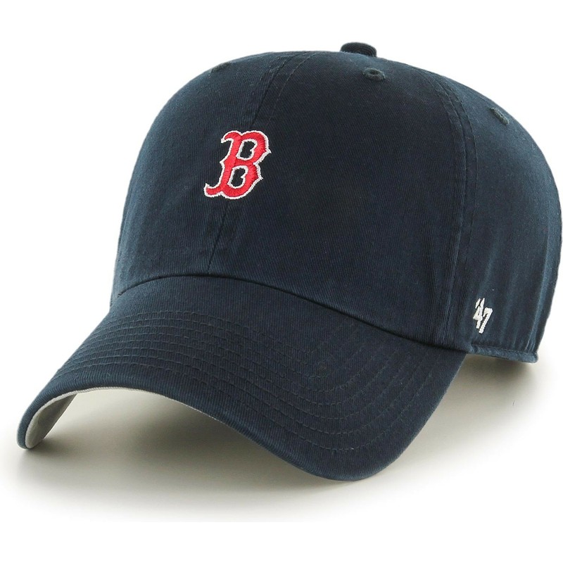 47-brand-curved-brim-clean-up-base-runner-boston-red-sox-mlb-navy-blue-adjustable-cap