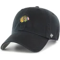 chicago-blackhawks-nhl-47-brand-svart-justerbar-curva-keps-clean-up-base-runner