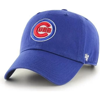 Justerbar blå böjd keps Clean Up från Chicago Cubs MLB av 47 Brand