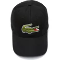 lacoste-curved-brim-contrast-strap-oversized-crocodile-black-adjustable-cap