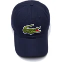 lacoste-morkbla-justerbar-keps-med-kontrastrem-och-overdimensionerad-krokodil