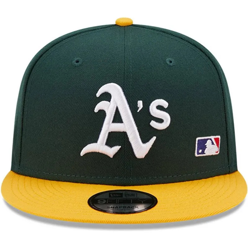 kepsar-plana-gron-snapback-9fifty-team-arch-fran-oakland-athletics-mlb-av-new-era