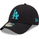 marinbla-justerbar-kurvkeps-med-bla-logotyp-9forty-league-essential-los-angeles-dodgers-mlb-fran-new-era