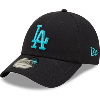 New Era Curved Brim Blue Logo 9FORTY League Essential Los Angeles Dodgers MLB Navy Blue Adjustable Cap