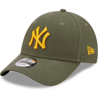 new-era-new-york-yankees-mlb-9forty-league-essential-justerbar-gron-bojd-keps-med-gul-logotyp