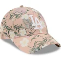 new-era-los-angeles-dodgers-mlb-9forty-justerbar-rosa-kurvkeps-med-blommonster