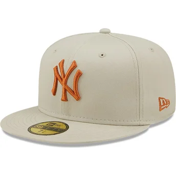 new-era-new-york-yankees-mlb-59fifty-league-essential-gra-flat-passform-keps-med-brunt-logo