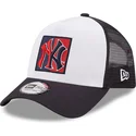 new-era-new-york-yankees-mlb-vit-och-marinbla-a-frame-team-patch-truckerkeps