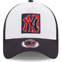 new-era-new-york-yankees-mlb-vit-och-marinbla-a-frame-team-patch-truckerkeps