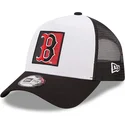 new-era-boston-red-sox-mlb-vit-och-svart-a-frame-team-patch-truckerkeps